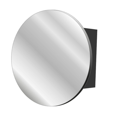 Saniclass Lonato Spiegelkast rond Spiegel 60cm kast 40x40x13cm Zwart