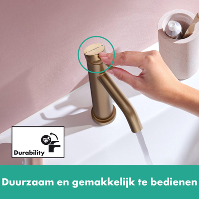 Hansgrohe Tecturis s Eengreeps wastafelkraan - 110 met PopUp - trekwaste - geborsteld brons