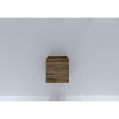 HR badmeubelen Matrix Wastafelonderkast - 40x44.8x40cm - 1 lade - greeploos met greeplijst - raw oak