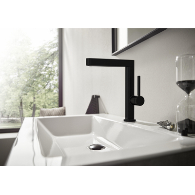 Hansgrohe Finoris wastafelkraan 230 draaibaar pop-up plug mat wit