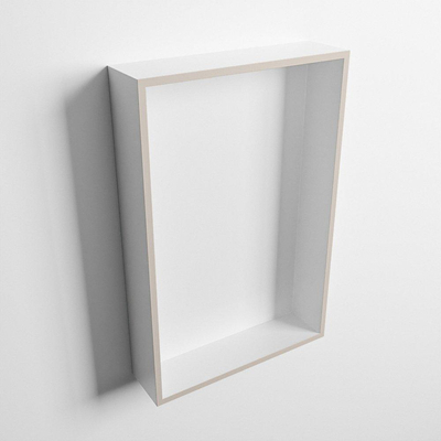 Mondiaz Easy nis 29.5x44.5x8cm voor Inbouw/opbouw 1 open vak Solid surface Talc/Linen