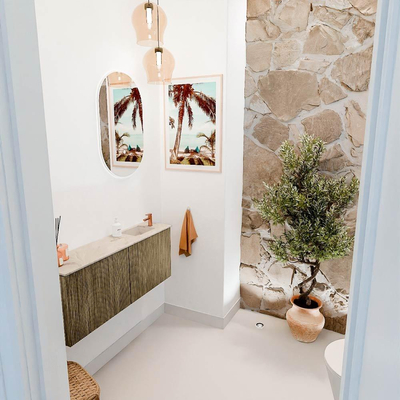 Mondiaz JOYA-DLUX 100cm toiletmeubel - kleur Dusk - Wastafel FAYE positie Rechts 1 kraangat kleur Frappe.