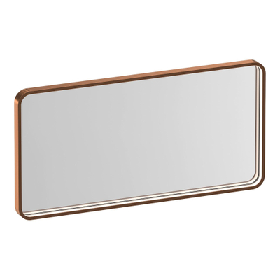 BRAUER Sapphire miroir 80 rectangulaire arrondi cadre cuivre avec éclairage LED direct avec fonction de variation et de couleur et télécommande