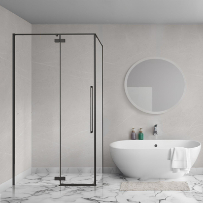 Aqua Vista Oria Cuadra paroi latérale - 70x200cm - avec kit de montage - pour cabine de douche - Noir mat