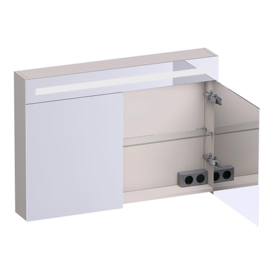 BRAUER Promise Deluxe spiegelkast – 99x70x15 cm – directe LED boven – Zand