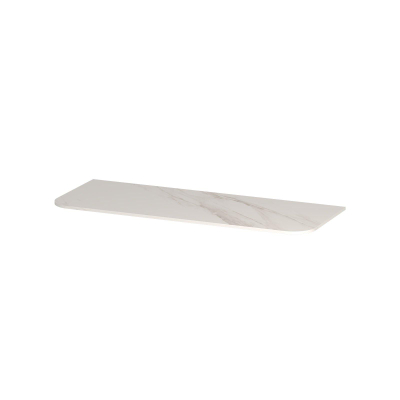 INK Concept R Wastafelblad - 120x45x1.2cm - tbv afgeronde onderkast - Keramiek - Calacatta matt