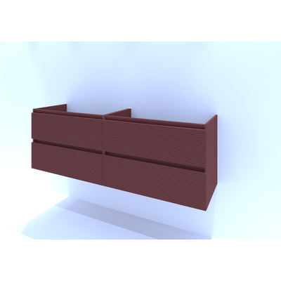 HR badmeubelen Infinity Meuble sous lavabo - 160x44.8x55cm - façade 3D - 4 tiroirs - sans découpe siphon - sans poignée - terra mat