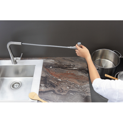 Hansgrohe keukenkranen Talis - select M51 - 1 greeps keukenmengkraan - 160 met uittrekbare uitloop - rvs look