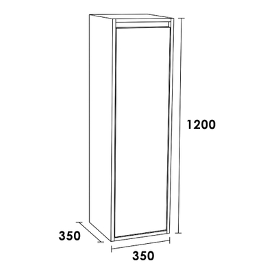 BRAUER Adore badkamerkast - 120x35x35cm - met 1 deur greeploos rechtsdraaiend Erosion