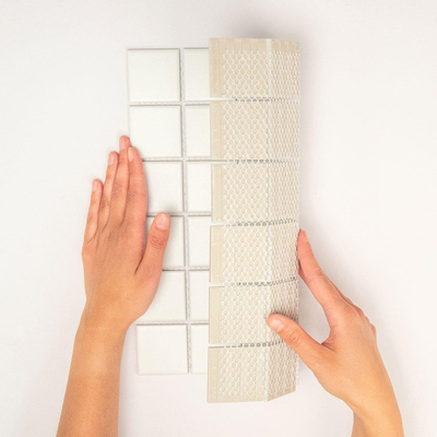 The Mosaic Factory Barcelona mozaïektegel - 30.9x30.9cm - wand en vloertegel - Vierkant - Porselein White Mat