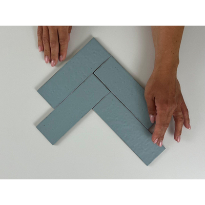 SAMPLE Terravito Nocino wandtegel - 6x18.6cm - Powder Blue mat (blauw)