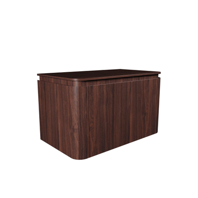 Saniclass Terra Badkamermeubelset - 80cm - 2 lades - afgeronde hoeken - topblad - kastanje (walnoot)