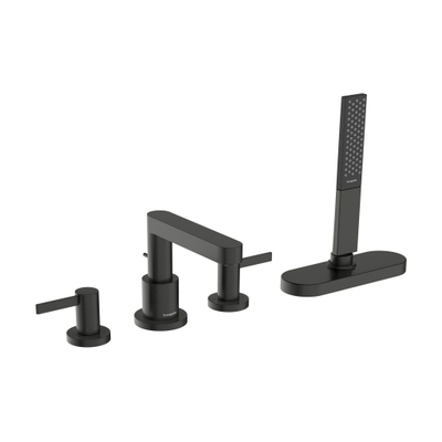 Hansgrohe Finoris mitigeur bain sur gorge - avec douchette - black chrome brossé (noir)