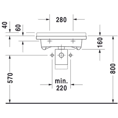 Duravit Starck 3 Wastafel - 60x54.5cm zo/kraangat - wit