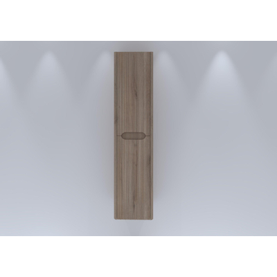 H&R badmeubelen Juice Hoge Kast - 40x35x170cm - met ronde hoeken - 3D-front - 2 deuren - rechtsdraaiend - rockford oak