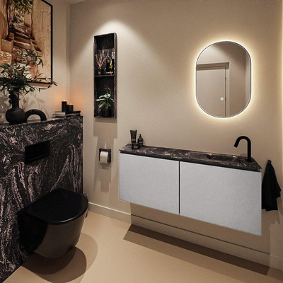 MONDIAZ TURE-DLUX Meuble toilette - 120cm - Plata - EDEN - vasque Lava - position droite - 1 trou de robinet