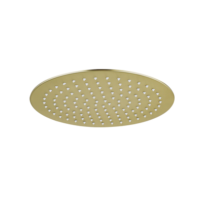 Fortifura Calvi Inbouw Regendoucheset - thermostatisch - wandarm - 25cm hoofddouche - ronde handdouche - metalen doucheslang - geborsteld Messing PVD (Goud)