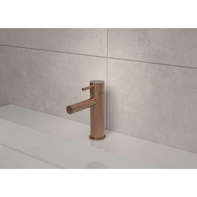 MAY Stilo Mitigeur de lavabo monotrou sur plage modèle S Cuivre brossé mat PVD