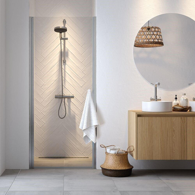 Sealskin Hooked porte pivotante 100x200cm pour niche verre de sécurité 6mm argent poli brillant