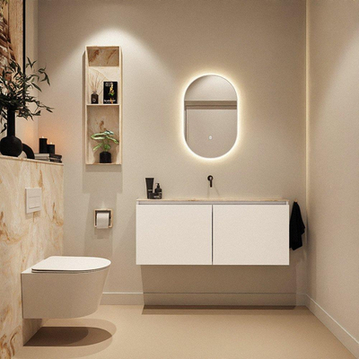 Mondiaz GLOW spiegel – ovaal – 45x90 cm – indirecte LED rondom – bewegingssensor – Talc (wit)