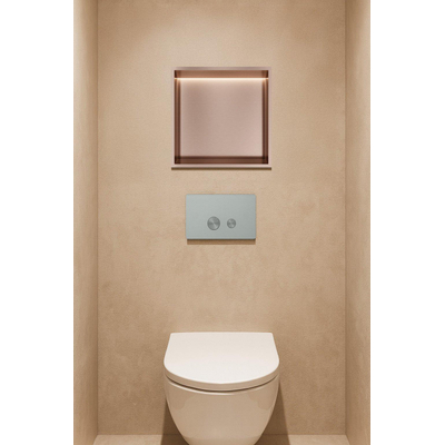 Hotbath &MORE Boîte encastrée ou niche encastrée 30x30x10cm avec LED IP44 Cuivre brossé PVD