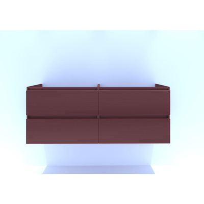 HR badmeubelen Infinity Meuble sous vasque - 140x44.8x55cm - façade 3D - 4 tiroirs - sans poignée - terra mat