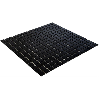 La Mosaic Factory Amsterdam carreau mosaïque - 32,2x32,2cm - carrelage mural et de sol - Carré - Verre Noir Noir Mat