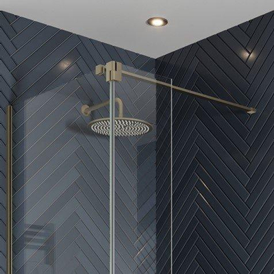 Crosswater GALLERY S Stabilisatiestang - 120cm - voor 10mm - glas - geborsteld messing (goud)