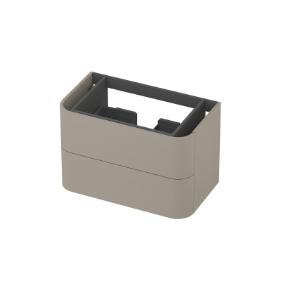 INK Concept R Meuble sous-lavabo - 80x45x52cm - 2 tiroirs - poignées rapportées - angles arrondis - MDF laqué - coton crème mat