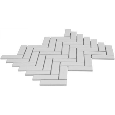 La Mosaic Factory Paris carreau mosaïque - 24,7x31,8cm - carrelage mural - Rectangulaire - Porcelaine Extra White Brillant