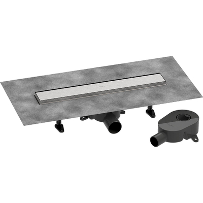 Hansgrohe RainDrain Go Douchegoot - 50cm - standaard/vlakke installatie - betegelbaar - brushed stainless steel