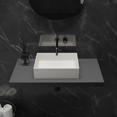 Ideavit Solidjoy Lavabo à poser - 38x24x11cm - Solid Surface - bord 6mm - blanc