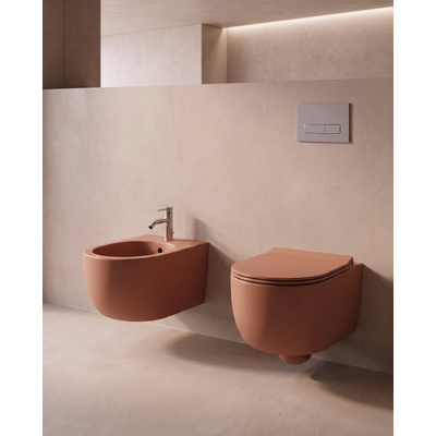 QeramiQ Élan Bidet - 53 × 36 cm - brun rouille mat