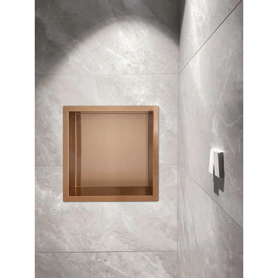 Wiesbaden Demis inbouwnis 30 x 30 x 7 cm geborsteld brons koper PVD OUTLETSTORE