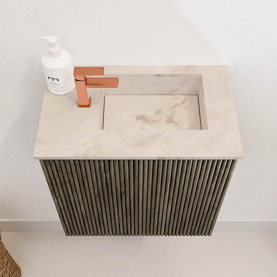 Mondiaz JOYA-DLUX Meuble de toilette 40cm - couleur Shadow - Vasque FAYE position Droite 1 trou de robinet couleur Frappe.