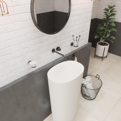 Ideavit Solidcliff lavabo à poser 50x35x90cm Solid surface blanc mat