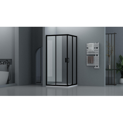 FugaFlow Efficiente Vetro Douchecabine - 90x90cm - vierkant - zwart mat