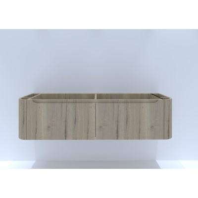 H&R meubles de salle de bains Juice Meuble sous vasque - 160x45x40cm - coins arrondis - 2 tiroirs - poignée intégrée - chêne français