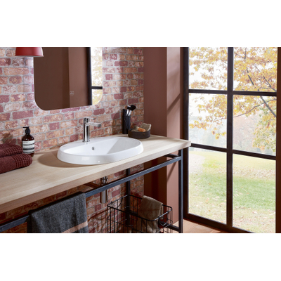 Villeroy & Boch Architectura inbouwwastafel - 60x45x17cm Ovaal - 1 kraangat - met overloopgat Ceramic - White Alpine (glans wit)