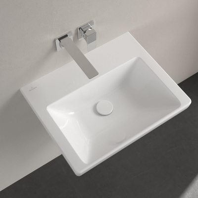 Villeroy & boch subway 3.0 lavabo 55x44x16.5cm rectangle sans trou de trop-plein blanc alpin brillant céramique+