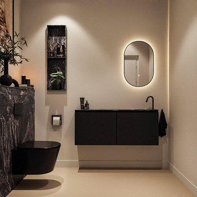 MONDIAZ TURE-DLUX 120cm toiletmeubel Urban. EDEN wastafel Lava positie rechts. Met 1 kraangat.