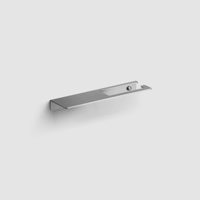 Clou Fold porte-rouleau de toilette sans couvercle avec tablette acier inoxydable brossé.