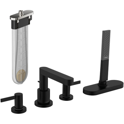Hansgrohe Finoris Afdekset 4-gats badkraan - met s-box - mat zwart