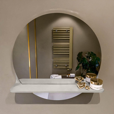 Mondiaz SPOT Miroir de salle de bain - rond 50cm - plan de miroir - couleur Lin