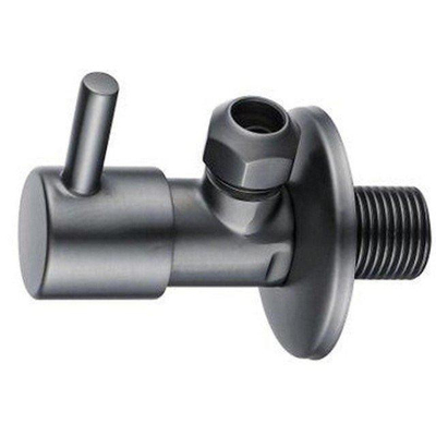 Fortifura Calvi Hoekstopkraan - haaks - 1/2" wandaansluiting - 3/8" / 10mm knel aansluiting slang - geborsteld Geborsteld Gunmetal PVD