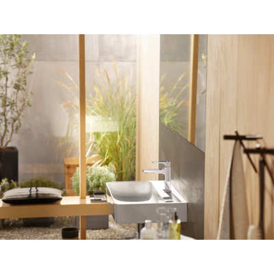 Hansgrohe Metropol 110 wastafelkraan - 18.4cm hoog - push open waste - voorsprong 13.5cm - geborsteld zwart chroom (antraciet)