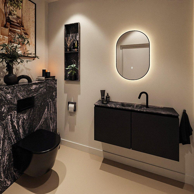 MONDIAZ TURE-DLUX Meuble toilette - 100cm - Urban - EDEN - vasque Lava - position centrale - 1 trou de robinet
