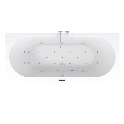 Riho Easypool 3.1 Carolina baignoire balnéo 190x80cm droite hydro 6+4+2 aéro 11 haut-parleur couleur commande tactile incluant pieds et bonde blanc