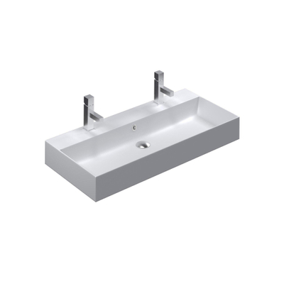 Thebalux plan vasque modèle Cube 1x cuve 2x trou de robinet