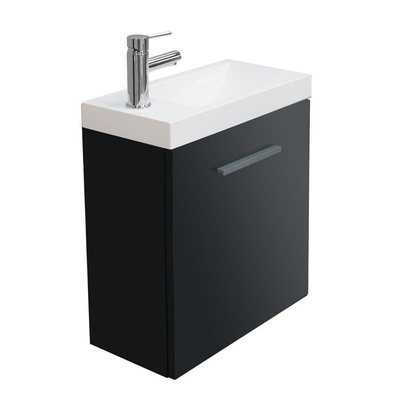 Xellanz Emma meuble de lavabo avec vasque 50 x 25 x 50 cm gris haute brillance